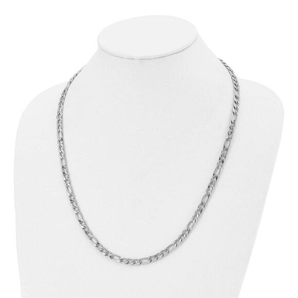 6mm Stainless Steel Polished Figaro Chain Necklace, 24 Inch - Picture 4 of 8
